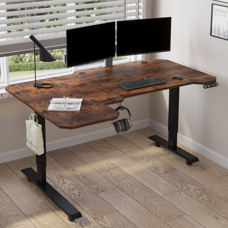 Inbox Zero Daycia Height Adjustable LShape Standing Desk & Reviews